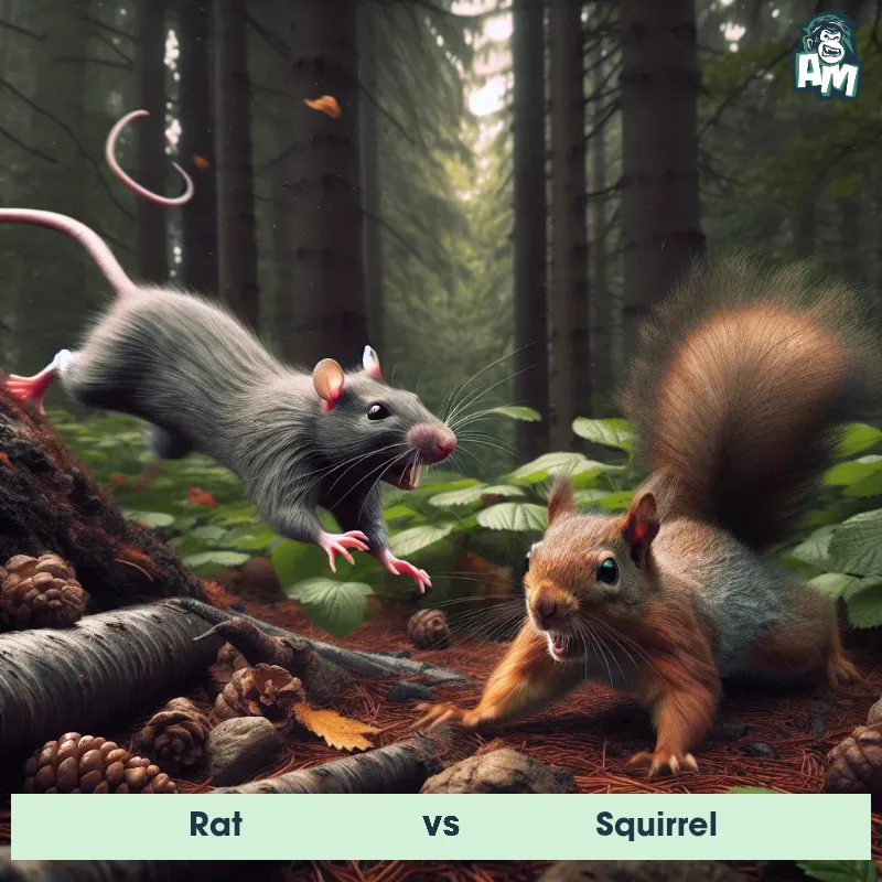 Rat vs Squirrel, Chase, Rat On The Offense - Animal Matchup