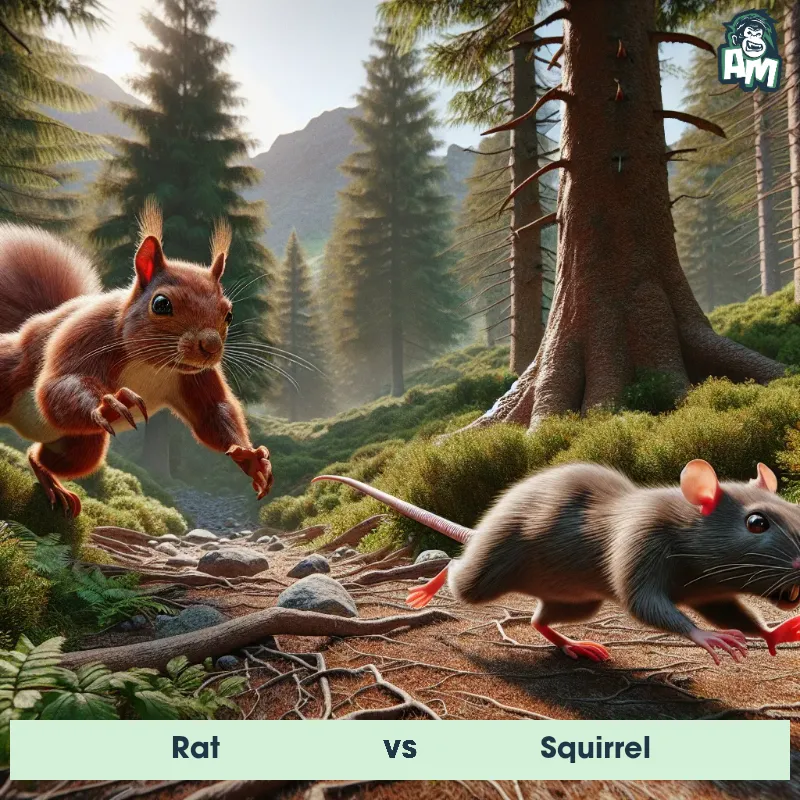 Rat vs Squirrel, Chase, Squirrel On The Offense - Animal Matchup