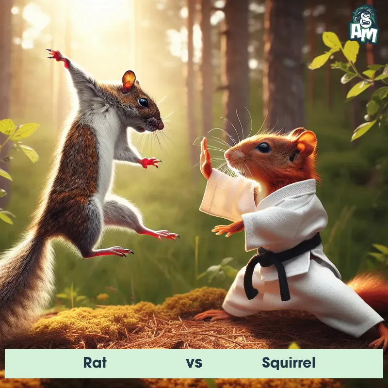 Rat vs Squirrel, Karate, Squirrel On The Offense - Animal Matchup