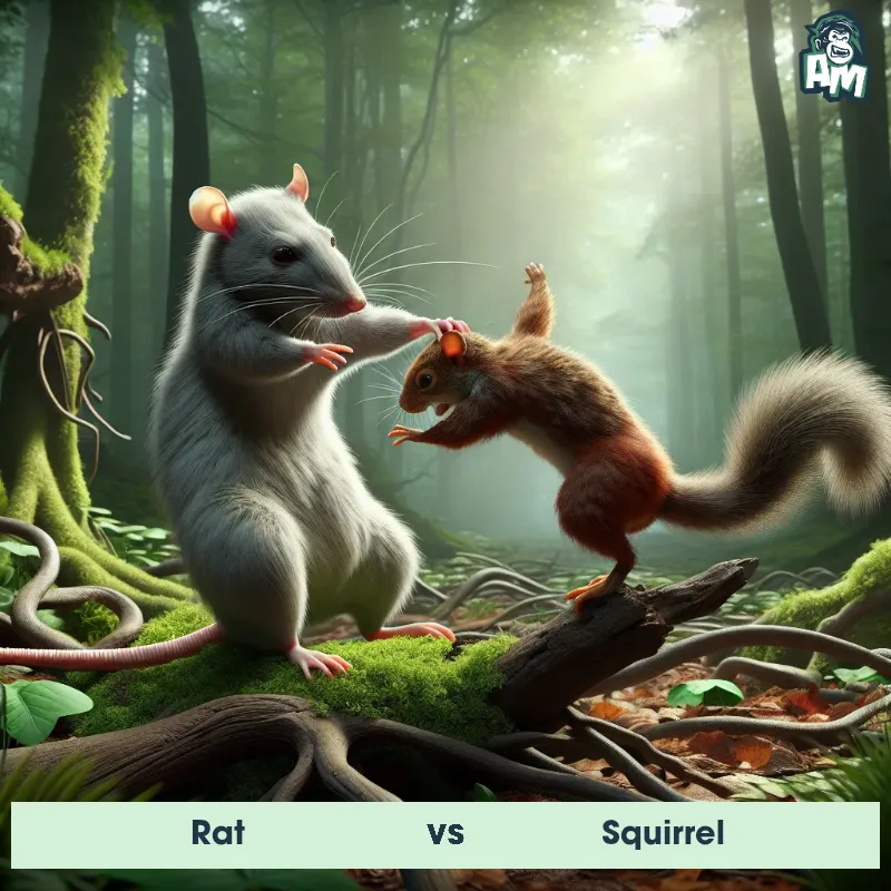 Rat vs Squirrel, Wrestling, Rat On The Offense - Animal Matchup