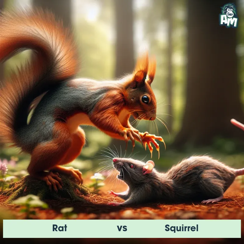 Rat vs Squirrel, Wrestling, Squirrel On The Offense - Animal Matchup