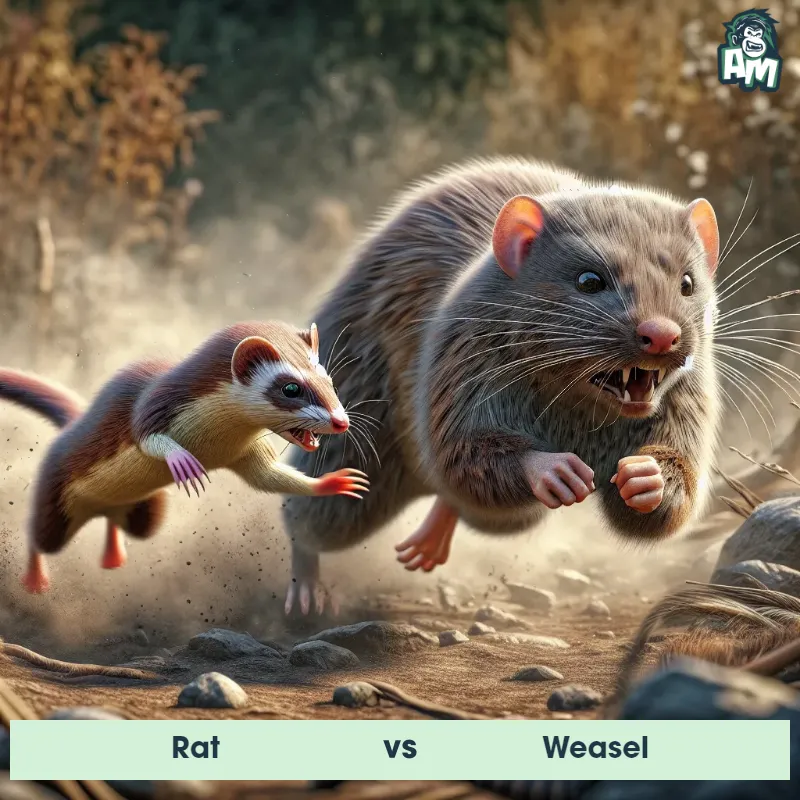 Rat vs Weasel, Chase, Rat On The Offense - Animal Matchup