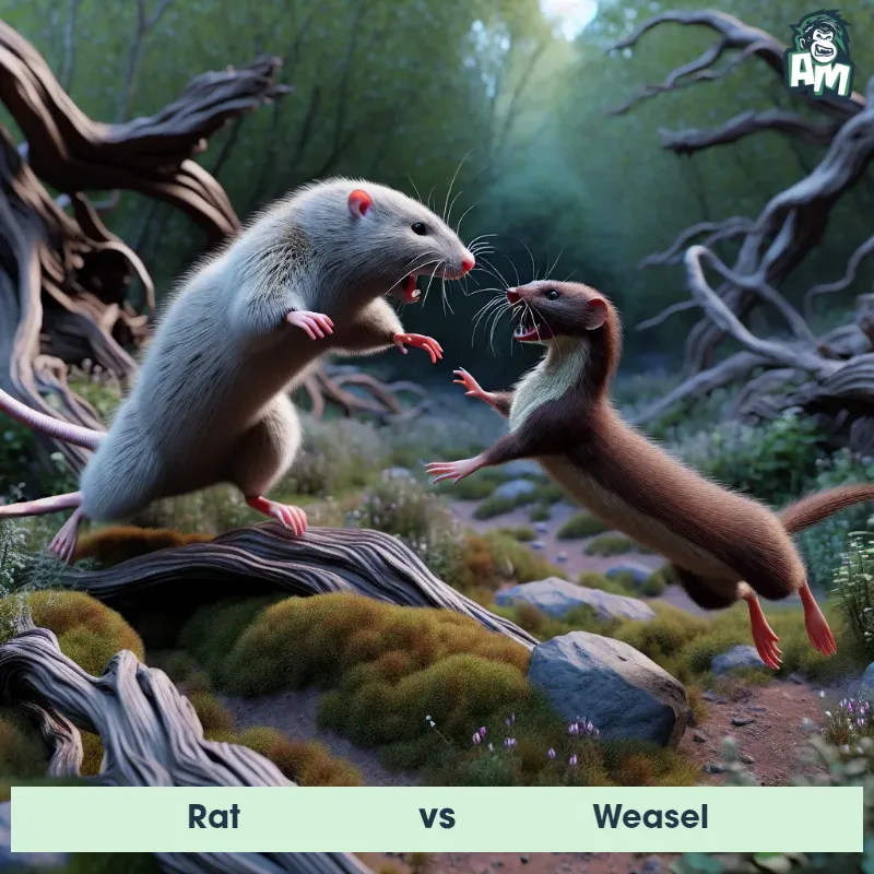 Rat vs Weasel, Chase, Weasel On The Offense - Animal Matchup
