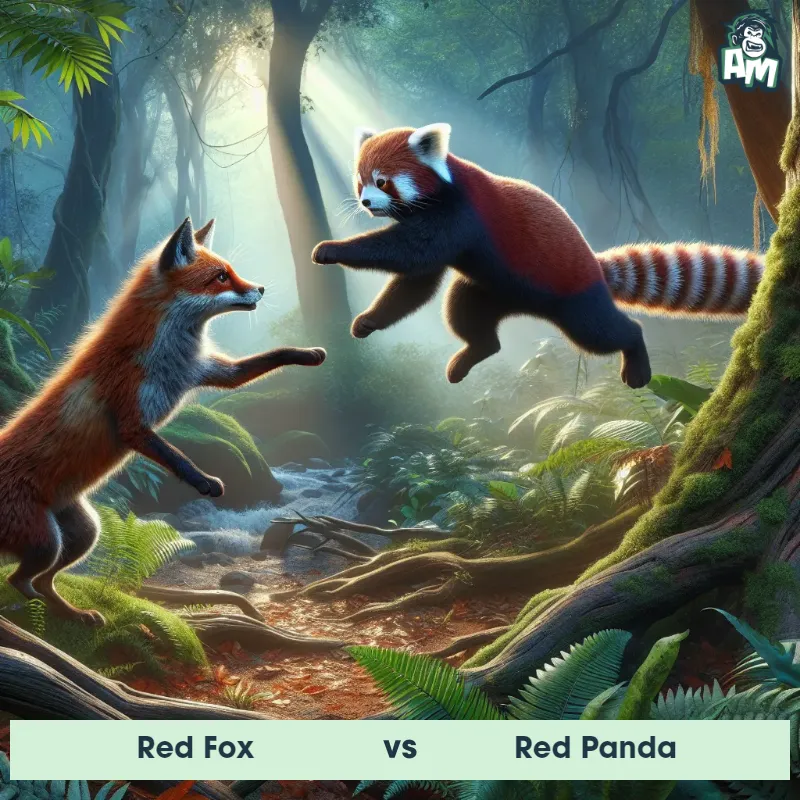 Red Fox vs Red Panda, Battle, Red Panda On The Offense - Animal Matchup
