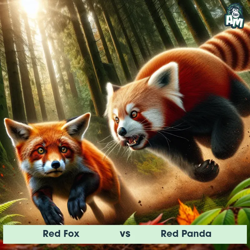 Red Fox vs Red Panda, Chase, Red Panda On The Offense - Animal Matchup