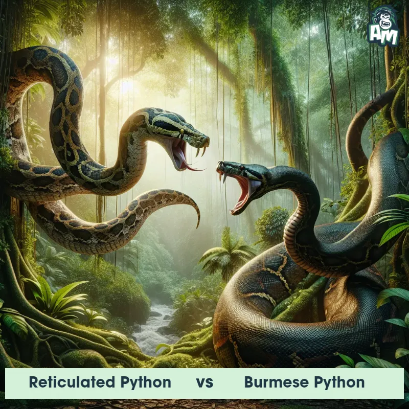 Reticulated Python vs Burmese Python, Battle, Reticulated Python On The Offense - Animal Matchup
