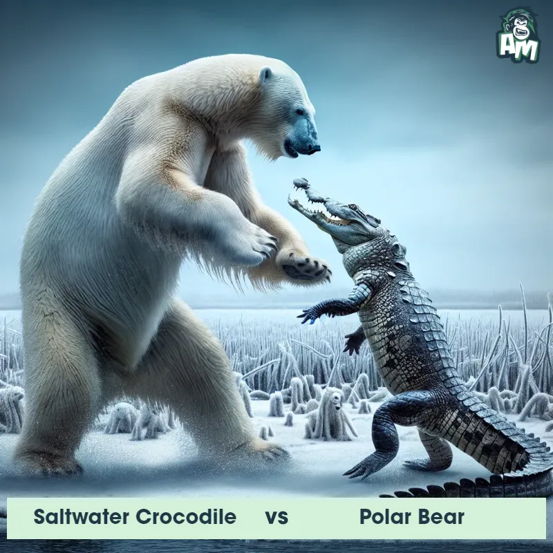 Saltwater Crocodile vs Polar Bear, Dance-off, Polar Bear On The Offense - Animal Matchup
