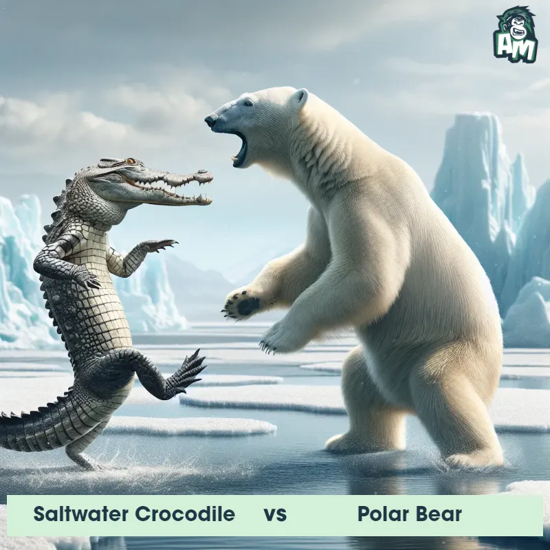 Saltwater Crocodile vs Polar Bear, Dance-off, Saltwater Crocodile On The Offense - Animal Matchup