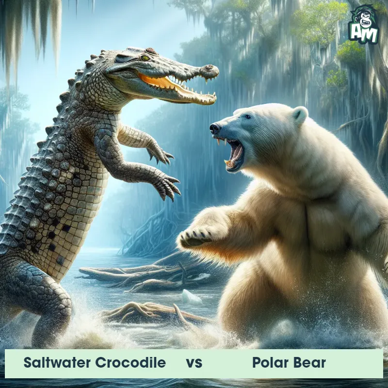 Saltwater Crocodile vs Polar Bear, Fight, Saltwater Crocodile On The Offense - Animal Matchup