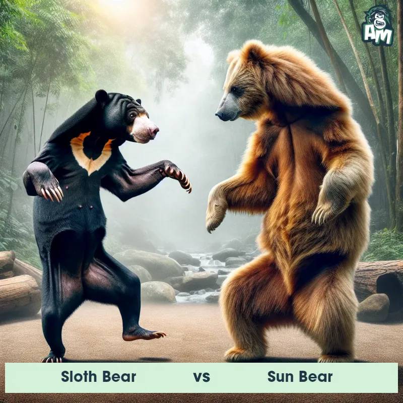Sloth Bear vs Sun Bear, Dance-off, Sun Bear On The Offense - Animal Matchup