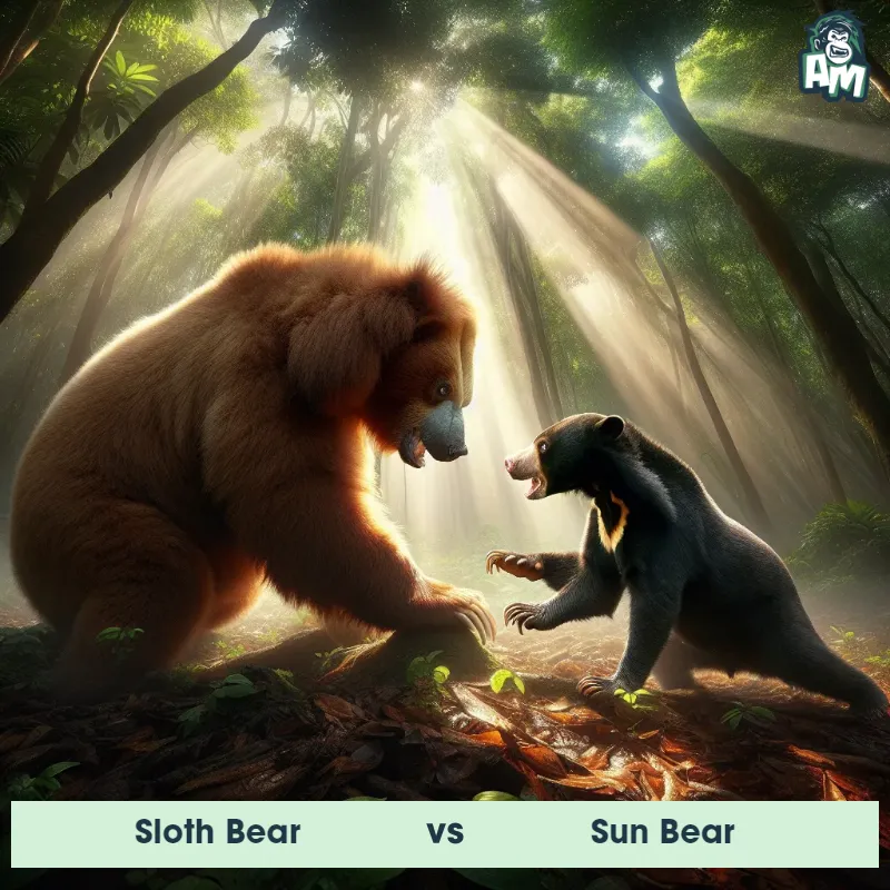 Sloth Bear vs Sun Bear, Fight, Sloth Bear On The Offense - Animal Matchup