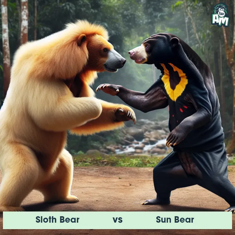 Sloth Bear vs Sun Bear, Karate, Sloth Bear On The Offense - Animal Matchup