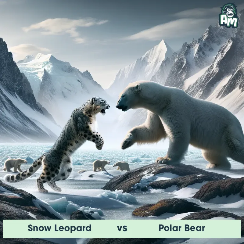 Snow Leopard vs Polar Bear, Battle, Snow Leopard On The Offense - Animal Matchup