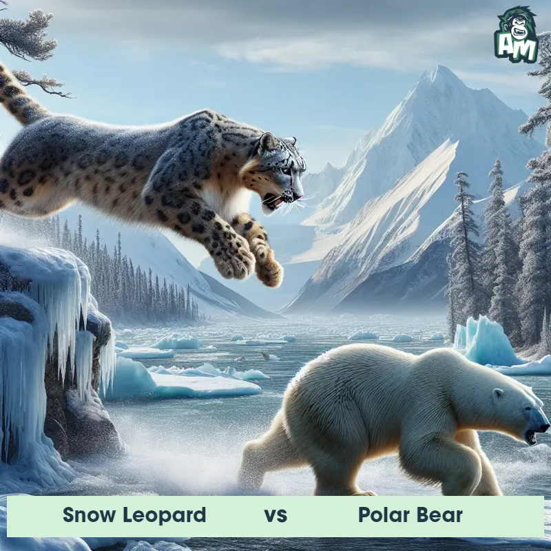 Snow Leopard vs Polar Bear, Chase, Snow Leopard On The Offense - Animal Matchup