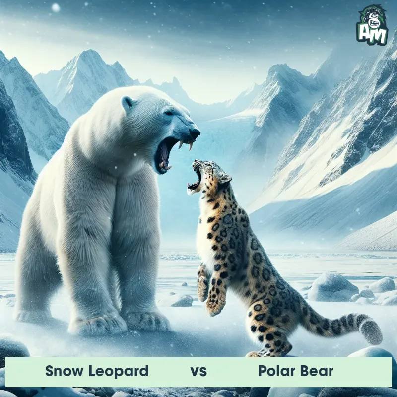 Snow Leopard vs Polar Bear, Screaming, Polar Bear On The Offense - Animal Matchup