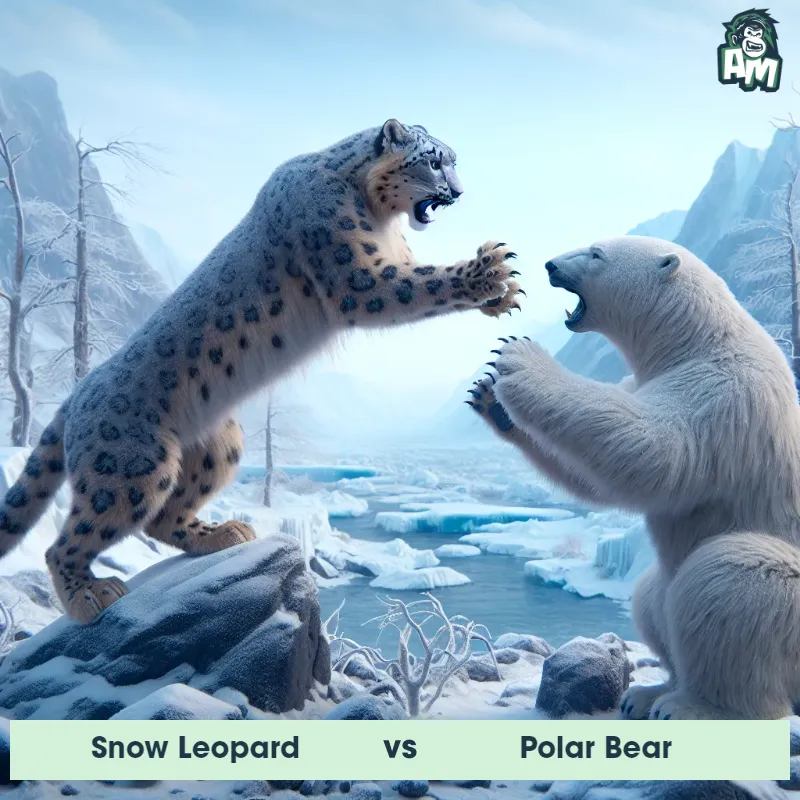 Snow Leopard vs Polar Bear, Screaming, Snow Leopard On The Offense - Animal Matchup