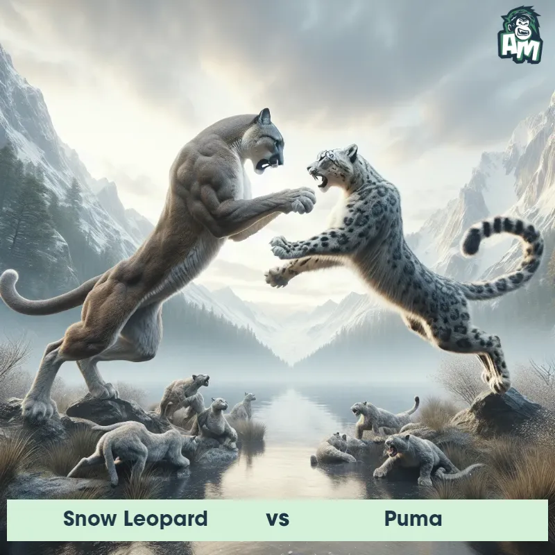 Snow Leopard vs Puma, Fight, Puma On The Offense - Animal Matchup