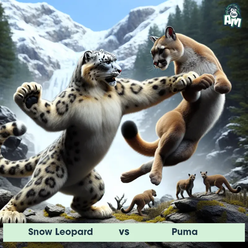 Snow Leopard vs Puma, Karate, Puma On The Offense - Animal Matchup