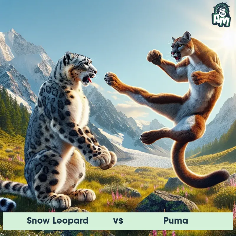 Snow Leopard vs Puma, Karate, Snow Leopard On The Offense - Animal Matchup