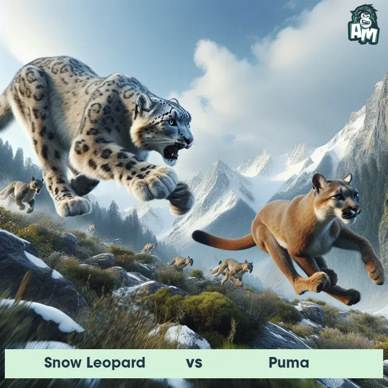 Snow Leopard vs Puma, Race, Snow Leopard On The Offense - Animal Matchup