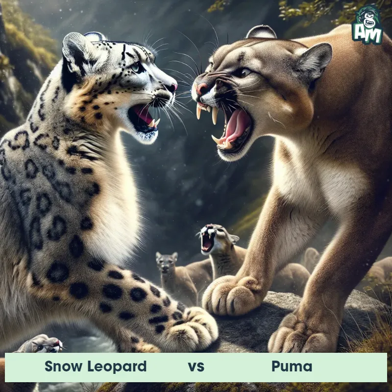 Snow Leopard vs Puma, Screaming, Puma On The Offense - Animal Matchup