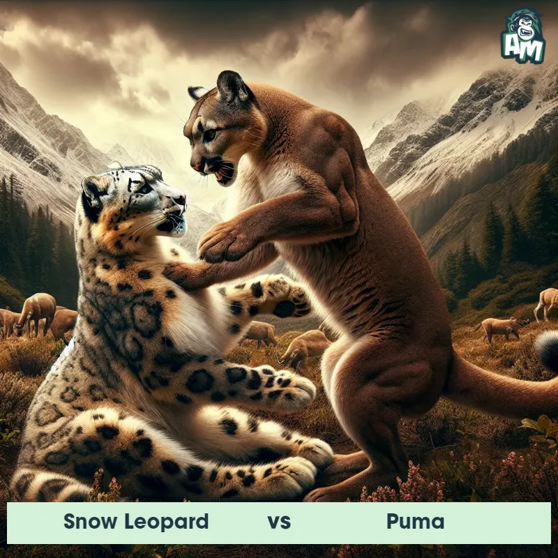 Snow Leopard vs Puma, Wrestling, Puma On The Offense - Animal Matchup