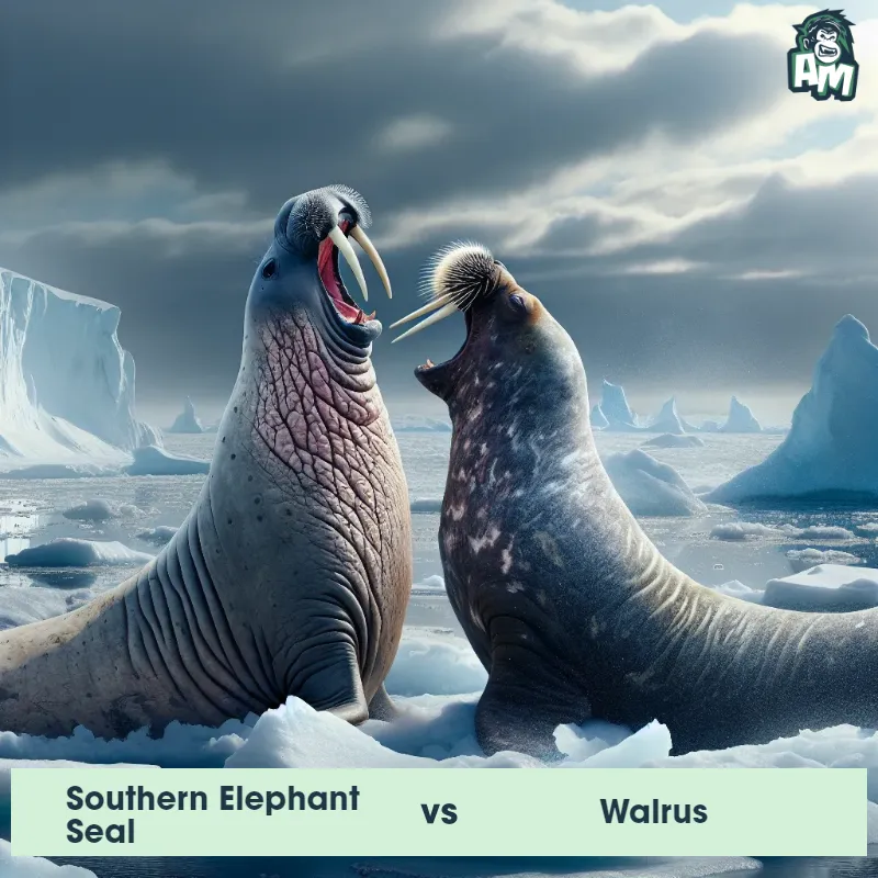 Southern Elephant Seal vs Walrus, Screaming, Walrus On The Offense - Animal Matchup
