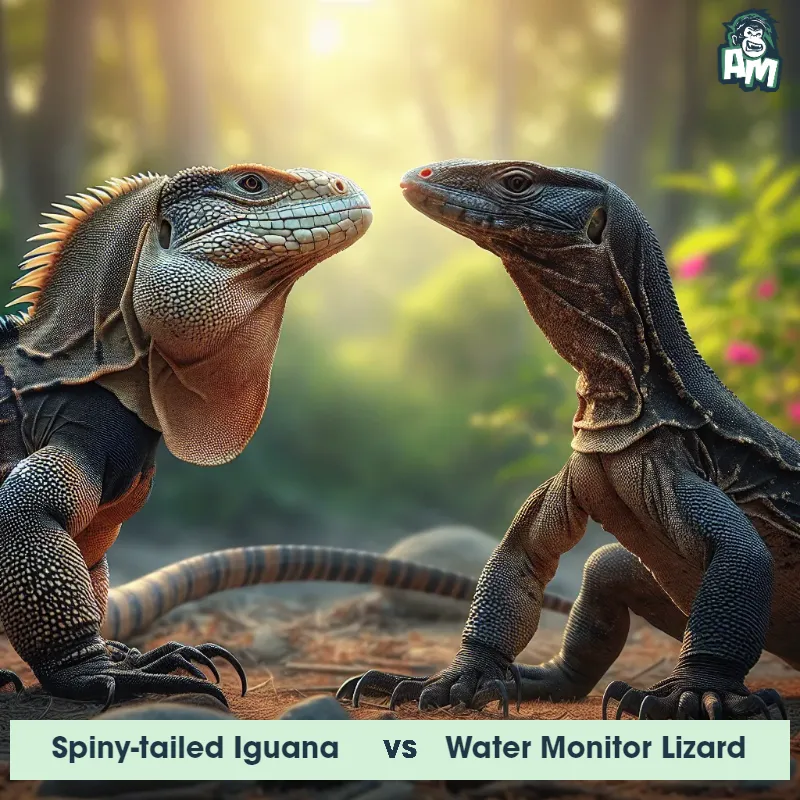 Spiny-tailed Iguana vs Water Monitor Lizard, Dance-off, Spiny-tailed Iguana On The Offense - Animal Matchup