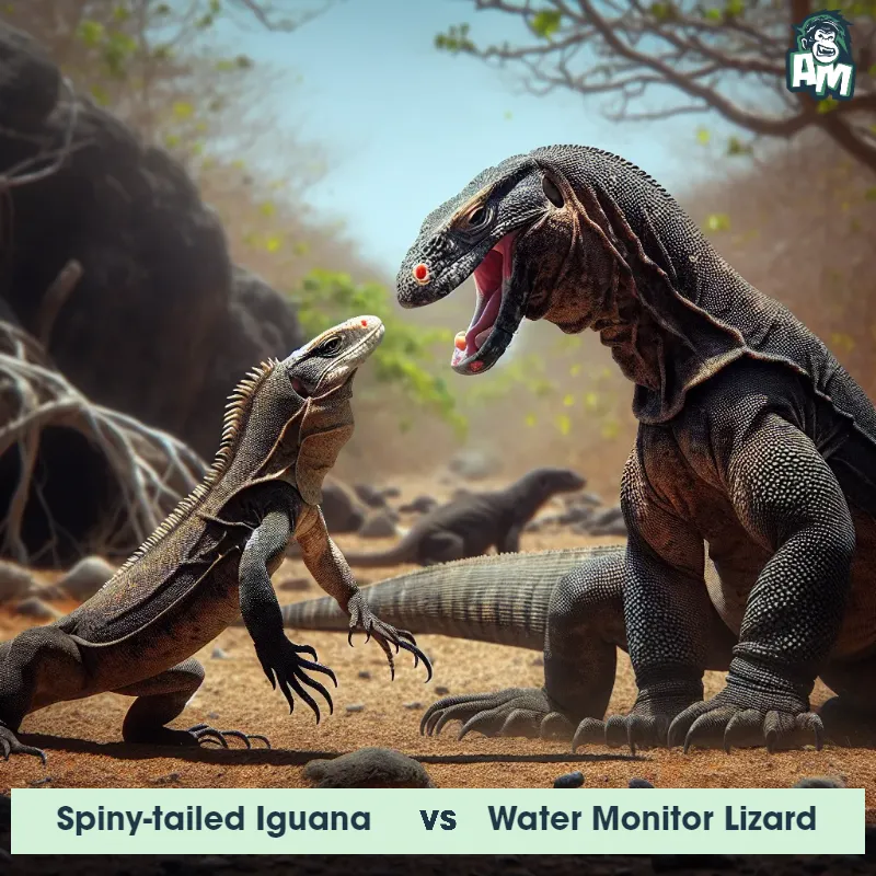 Spiny-tailed Iguana vs Water Monitor Lizard, Dance-off, Water Monitor Lizard On The Offense - Animal Matchup