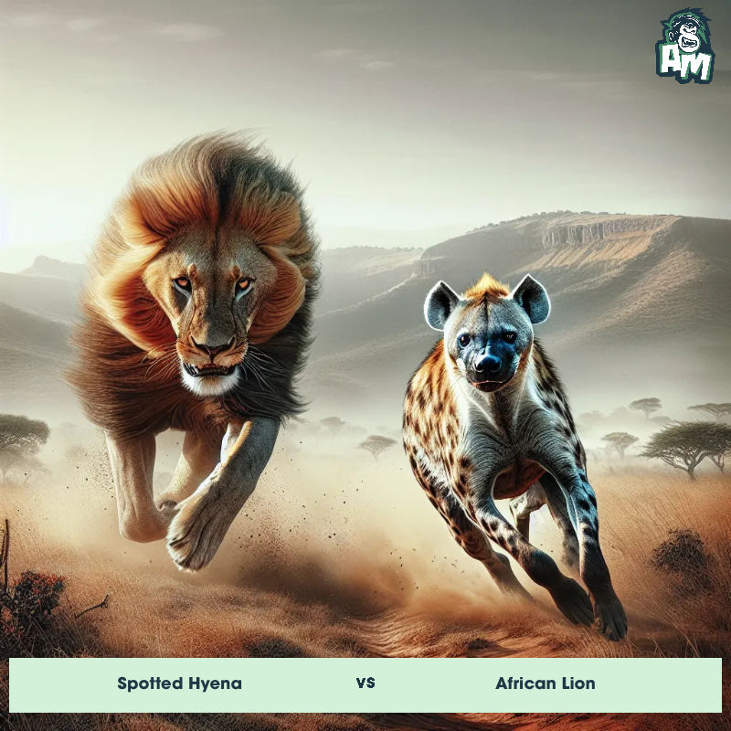 Spotted Hyena vs African Lion, Chase, African Lion On The Offense - Animal Matchup