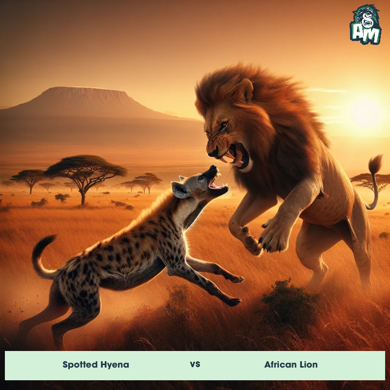 Spotted Hyena vs African Lion, Fight, African Lion On The Offense - Animal Matchup