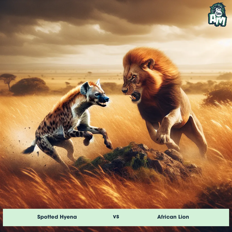 Spotted Hyena vs African Lion, Fight, Spotted Hyena On The Offense - Animal Matchup