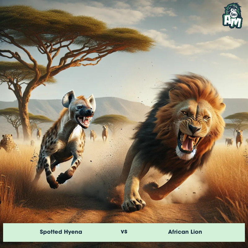 Spotted Hyena vs African Lion, Race, Spotted Hyena On The Offense - Animal Matchup