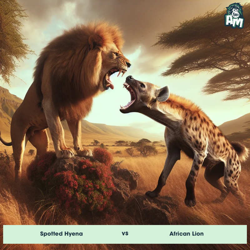 Spotted Hyena vs African Lion, Screaming, African Lion On The Offense - Animal Matchup