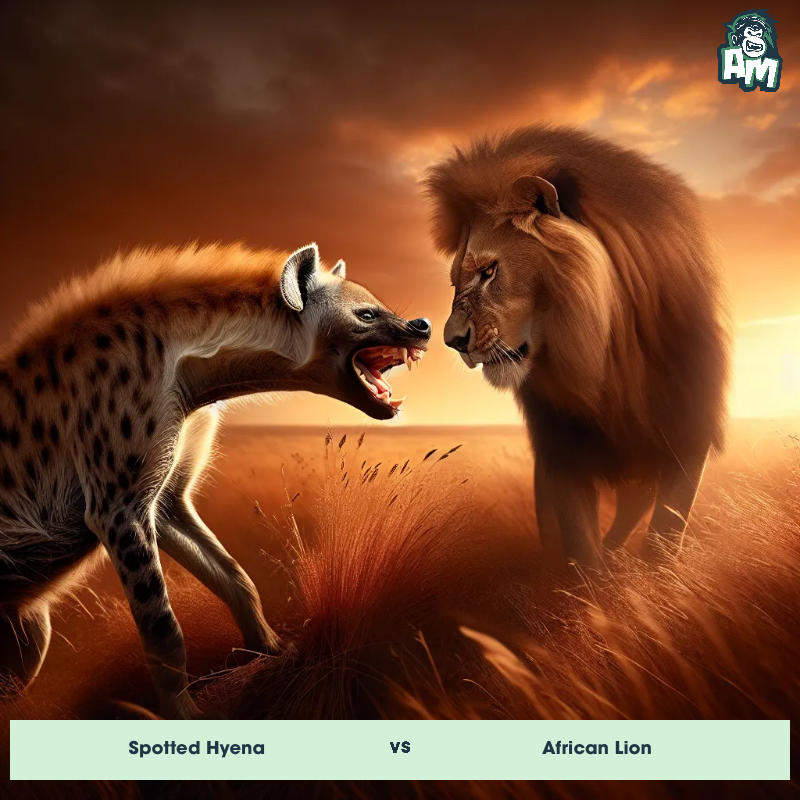 Spotted Hyena vs African Lion, Screaming, Spotted Hyena On The Offense - Animal Matchup