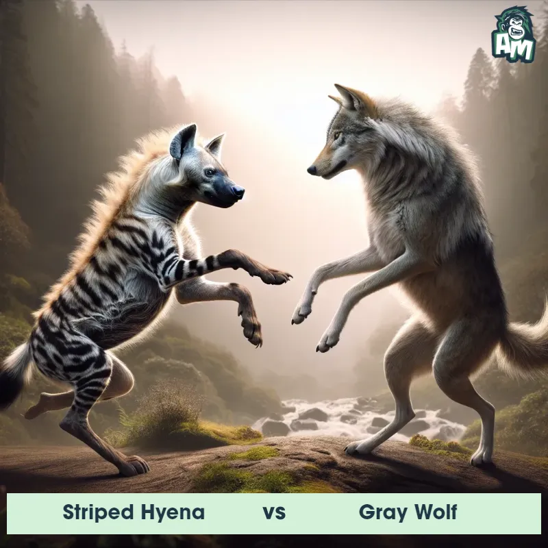 Striped Hyena vs Gray Wolf, Dance-off, Gray Wolf On The Offense - Animal Matchup