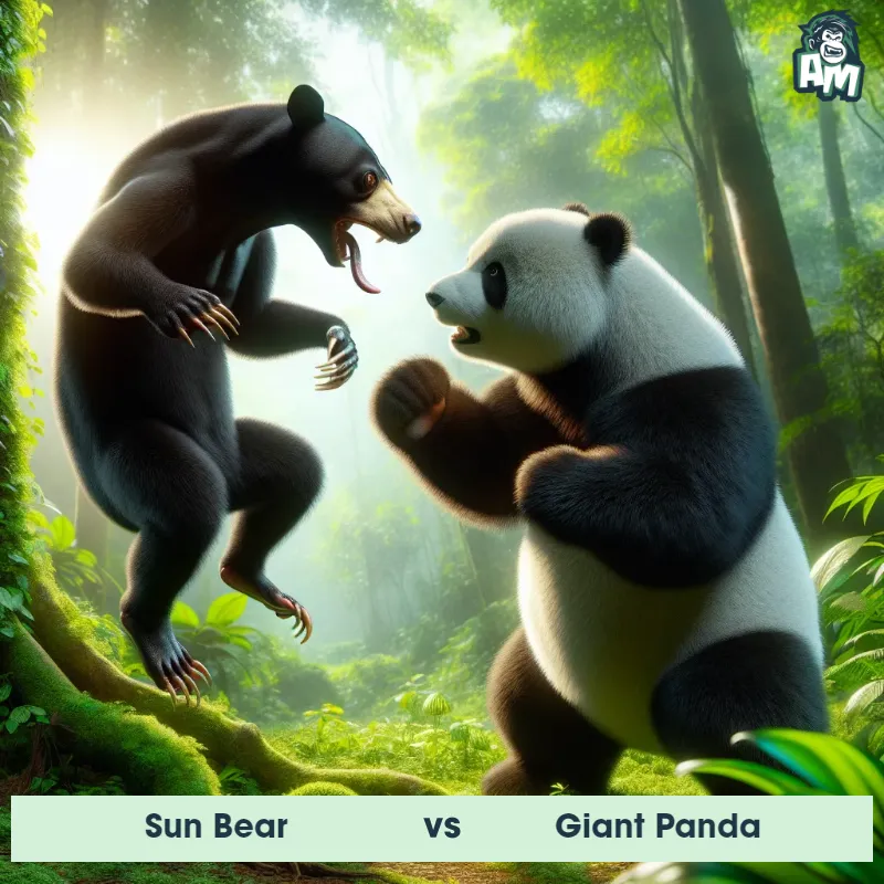 Sun Bear vs Giant Panda, Battle, Sun Bear On The Offense - Animal Matchup