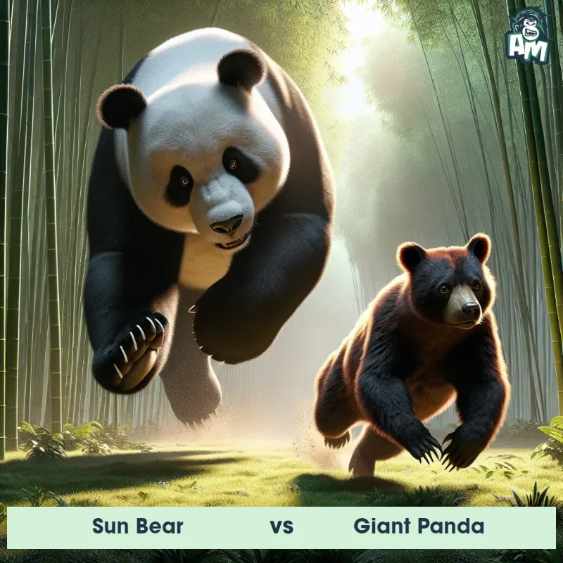 Sun Bear vs Giant Panda, Chase, Giant Panda On The Offense - Animal Matchup