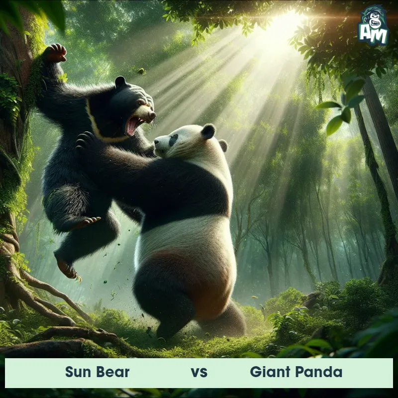 Sun Bear vs Giant Panda, Wrestling, Sun Bear On The Offense - Animal Matchup