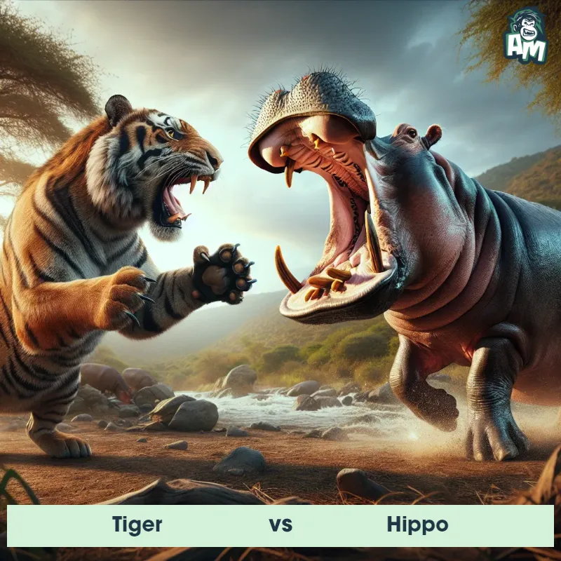 Tiger vs Hippo, Battle, Hippo On The Offense - Animal Matchup