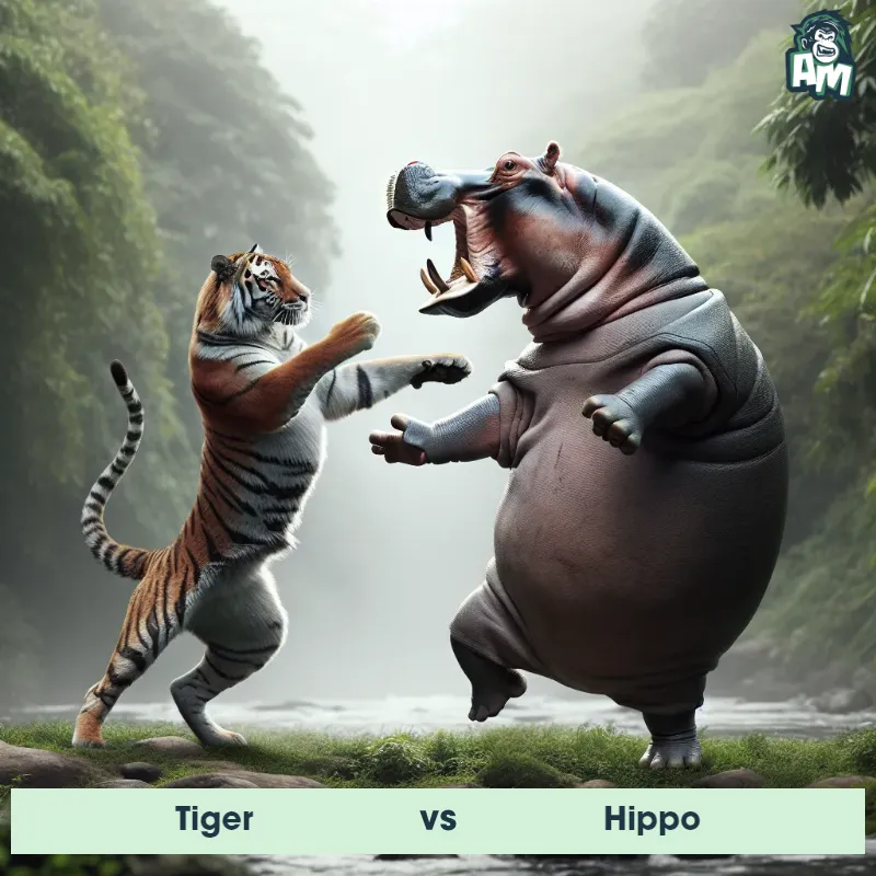 Tiger vs Hippo, Karate, Tiger On The Offense - Animal Matchup