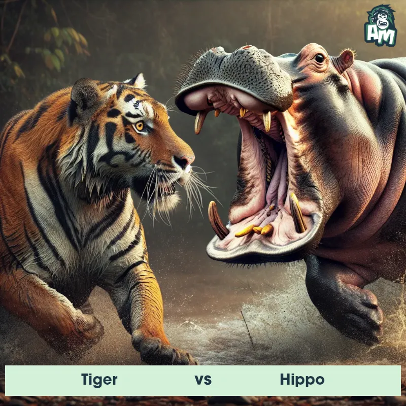 Tiger vs Hippo, Screaming, Hippo On The Offense - Animal Matchup