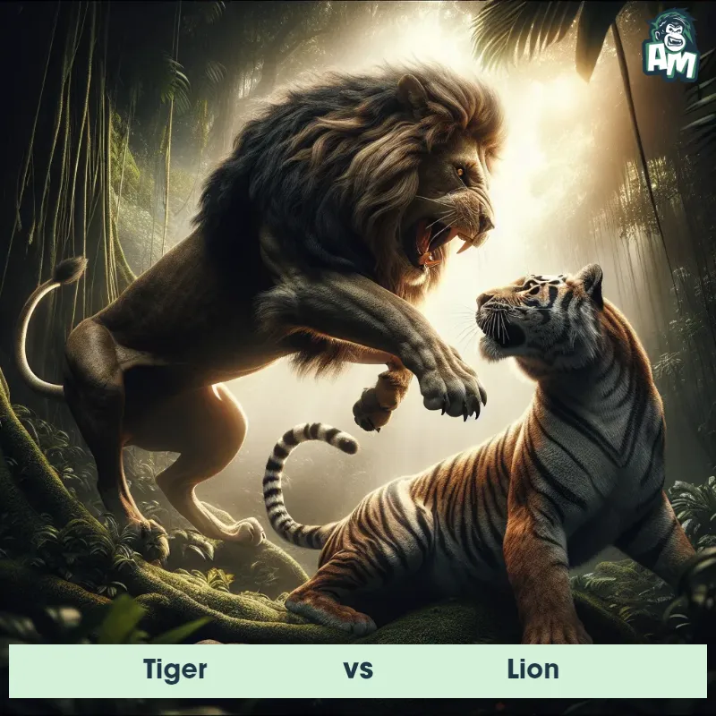 Tiger vs Lion, Battle, Lion On The Offense - Animal Matchup