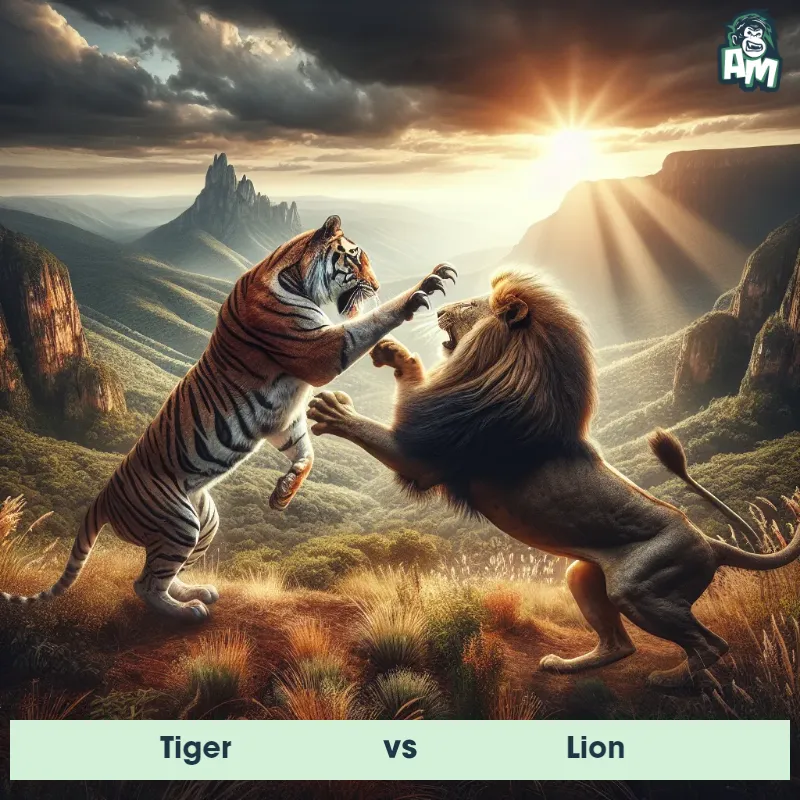 Tiger vs Lion, Battle, Tiger On The Offense - Animal Matchup