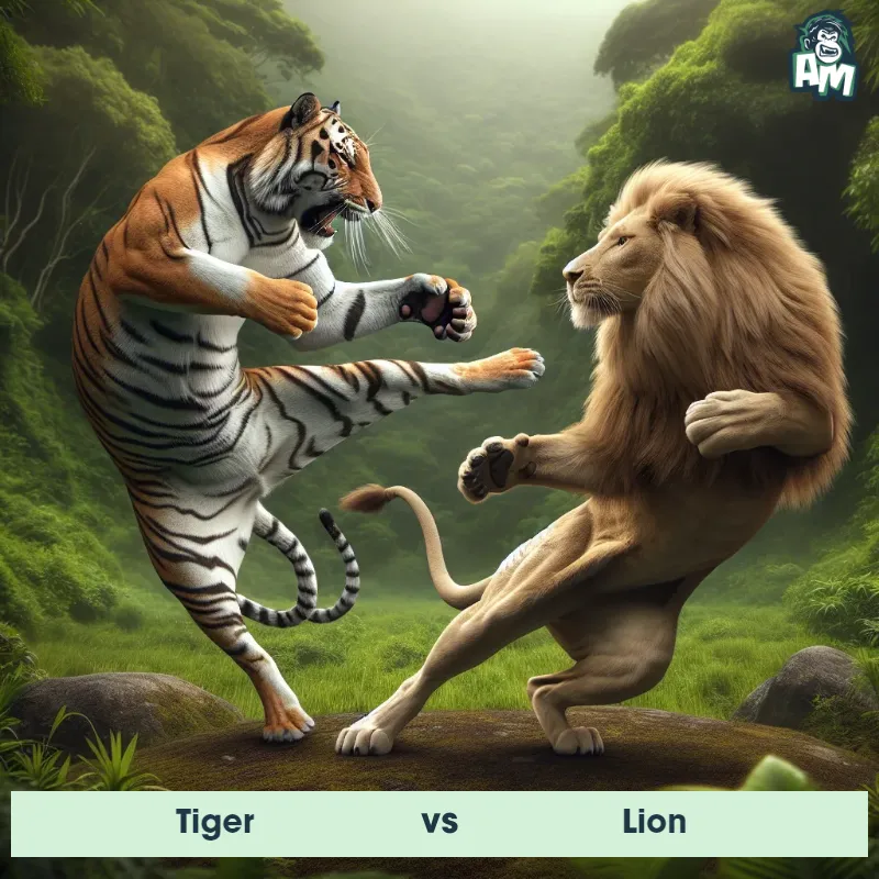 Tiger vs Lion, Karate, Tiger On The Offense - Animal Matchup