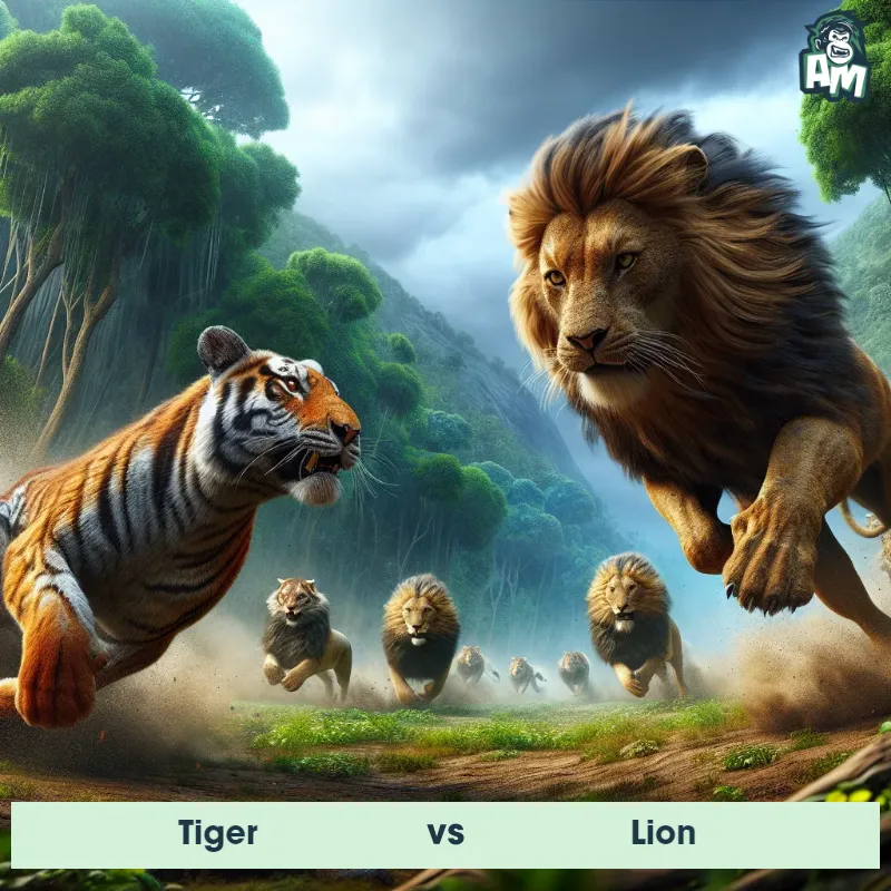 Tiger vs Lion, Race, Tiger On The Offense - Animal Matchup