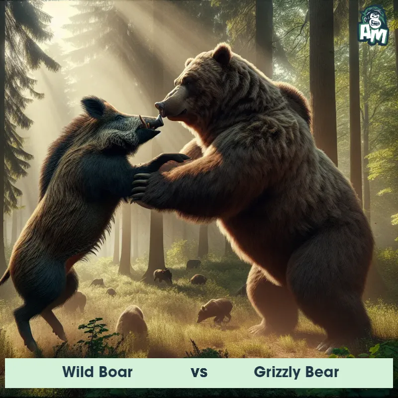 Wild Boar vs Grizzly Bear, Battle, Wild Boar On The Offense - Animal Matchup