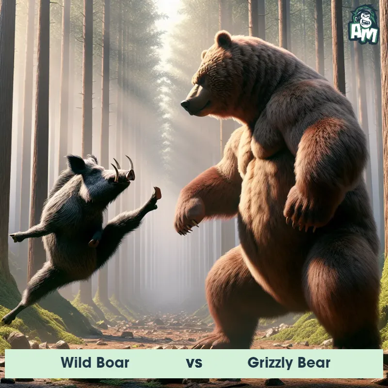 Wild Boar vs Grizzly Bear, Karate, Grizzly Bear On The Offense - Animal Matchup
