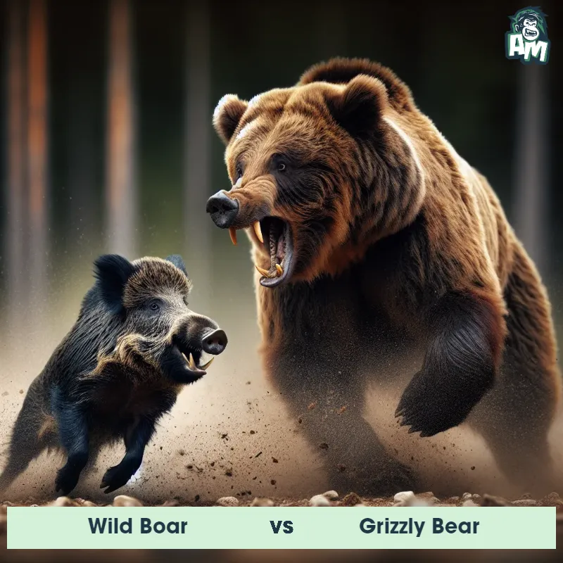 Wild Boar vs Grizzly Bear, Screaming, Wild Boar On The Offense - Animal Matchup
