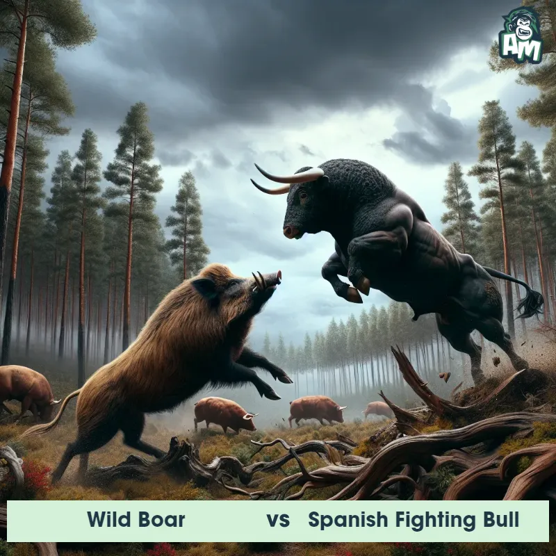 Wild Boar vs Spanish Fighting Bull, Battle, Spanish Fighting Bull On The Offense - Animal Matchup